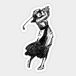 Vintage Female Golfer Sticker